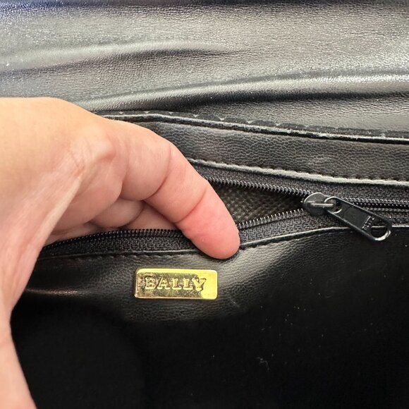 Bally Black Suede and Lizard Embossed Crossbody, Vintage, EUC - Picture 11 of 13